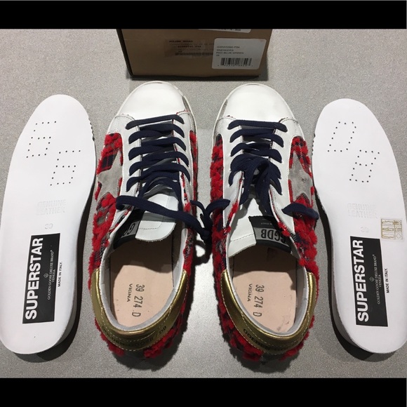 Golden Goose Superstar Red Blue Check/Ice 39 NIB - Picture 8 of 8